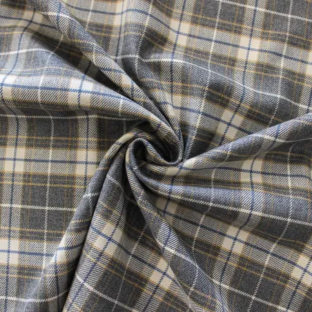 Tessuto scozzese grigio beige e bianco | IL TESSUTAIO