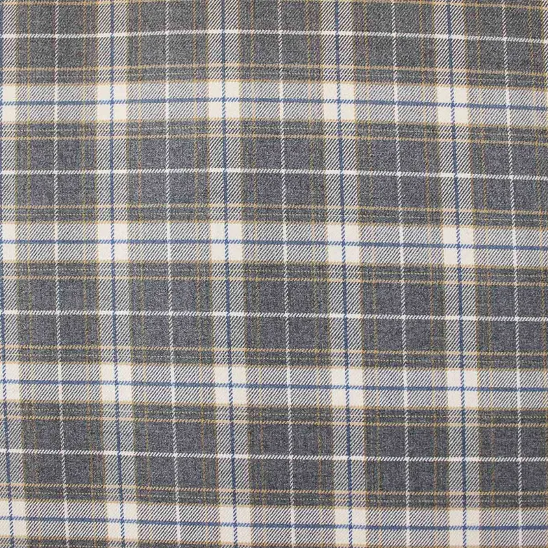Tessuto scozzese grigio beige e bianco | IL TESSUTAIO