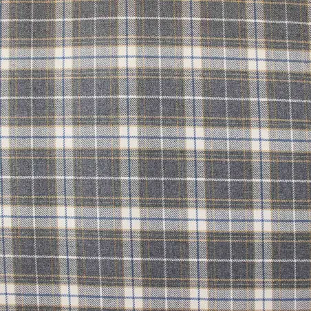 Tessuto scozzese grigio beige e bianco | IL TESSUTAIO