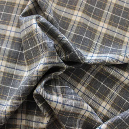 Tessuto scozzese grigio beige e bianco | IL TESSUTAIO