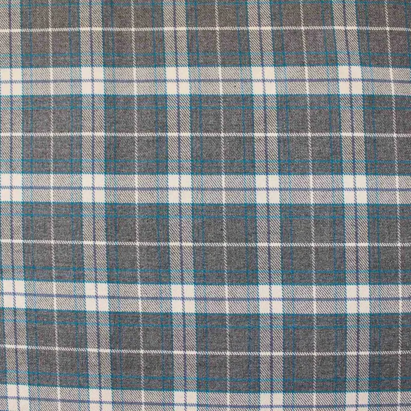 Tessuto scozzese grigio azzurro e bianco | IL TESSUTAIO