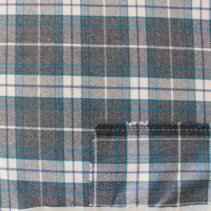 Tessuto scozzese grigio azzurro e bianco | IL TESSUTAIO