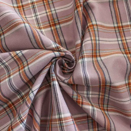 Tessuto scozzese rosa coccio | IL TESSUTAIO