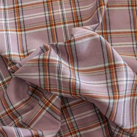 Tessuto scozzese rosa coccio | IL TESSUTAIO