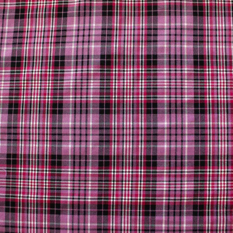 Tessuto scozzese fucsia e nero | IL TESSUTAIO