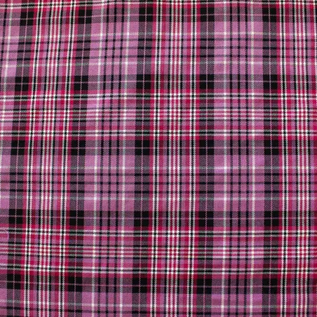 Tessuto scozzese fucsia e nero | IL TESSUTAIO