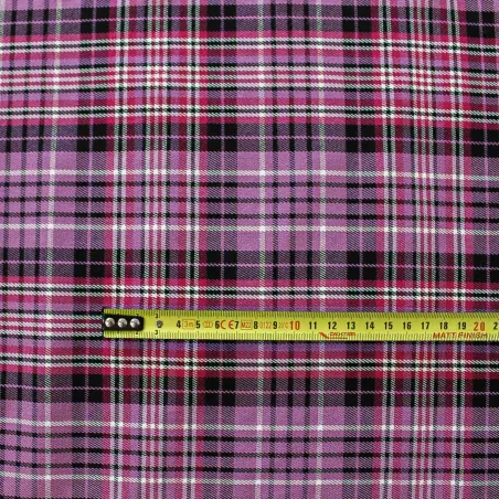 Tessuto scozzese fucsia e nero | IL TESSUTAIO