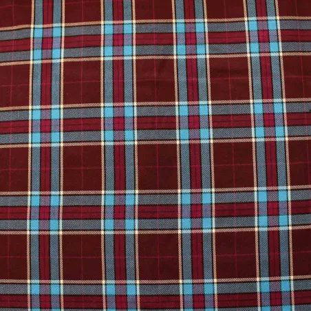 Tessuto scozzese bordeaux e azzurro | IL TESSUTAIO