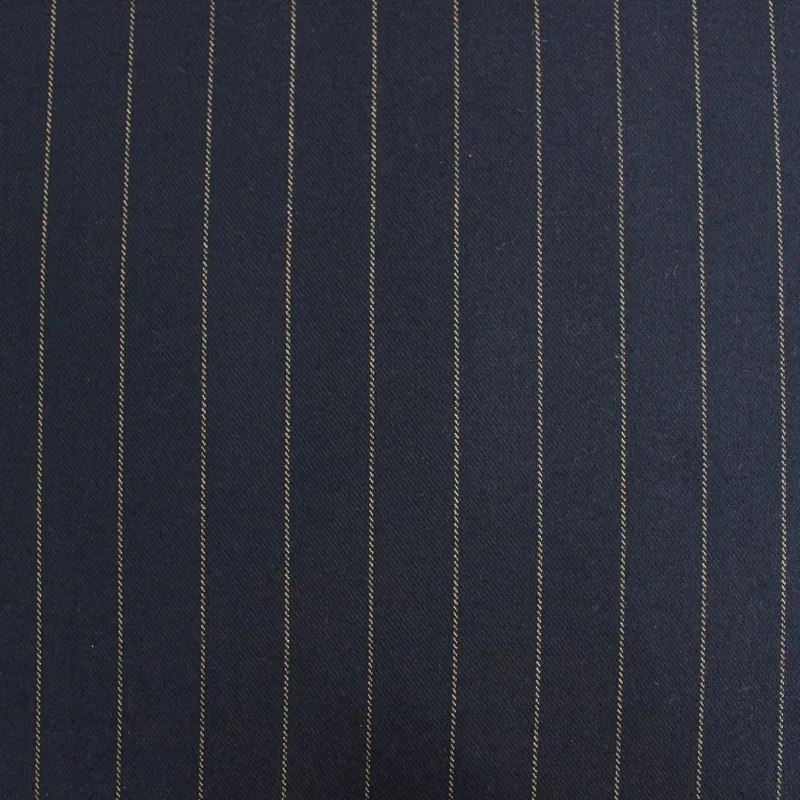 Tessuto Gessato in poliviscosa  Blu Beige  | IL TESSUTAIO