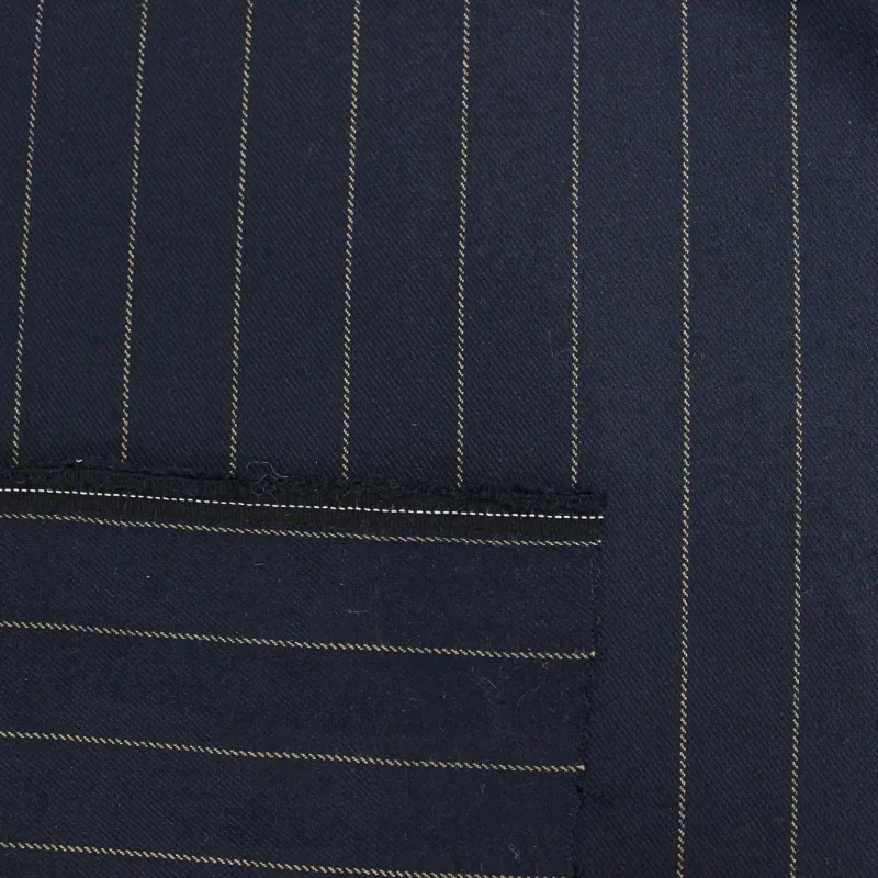 Tessuto Gessato in poliviscosa  Blu Beige  | IL TESSUTAIO