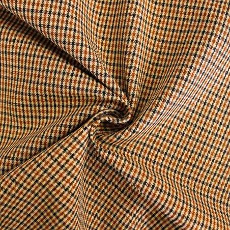 Tessuto Scozzese Coccio Beige Nero | IL TESSUTAIO