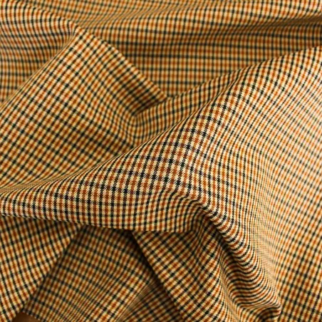Tessuto Scozzese Coccio Beige Nero | IL TESSUTAIO
