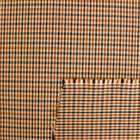 Tessuto Scozzese Coccio Beige Nero | IL TESSUTAIO