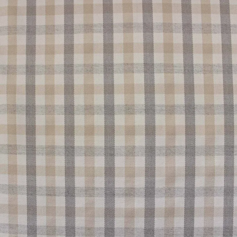 Tessuto Scozzese Beige Bianco Grigio | IL TESSUTAIO