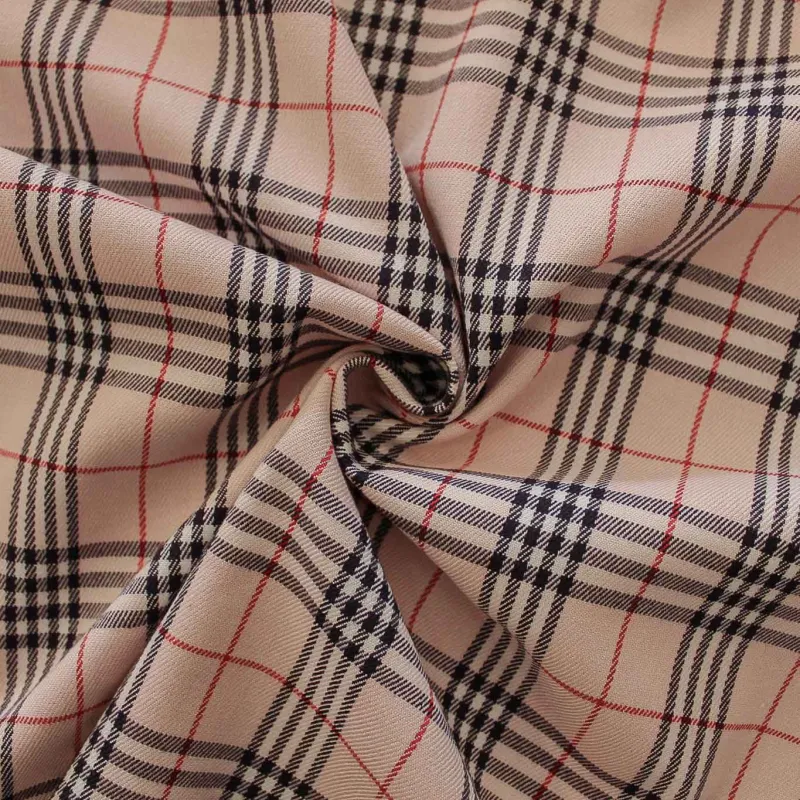 Tessuto scozzese rosa rosso nero | IL TESSUTAIO