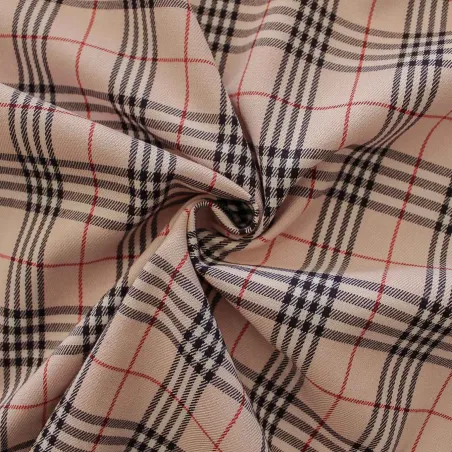 Tessuto scozzese rosa rosso nero | IL TESSUTAIO