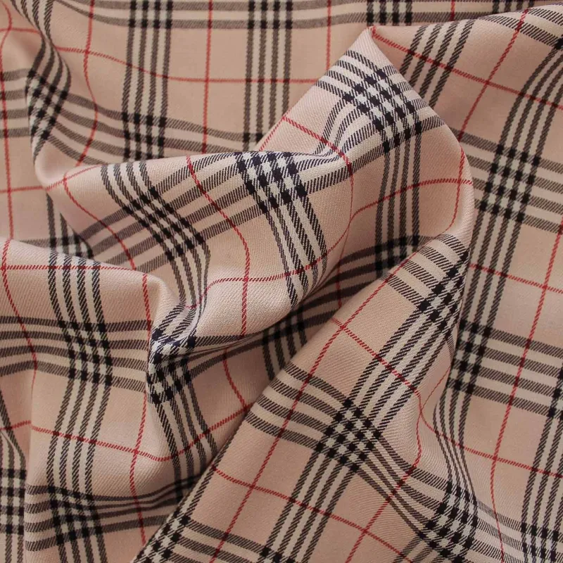 Tessuto scozzese rosa rosso nero | IL TESSUTAIO