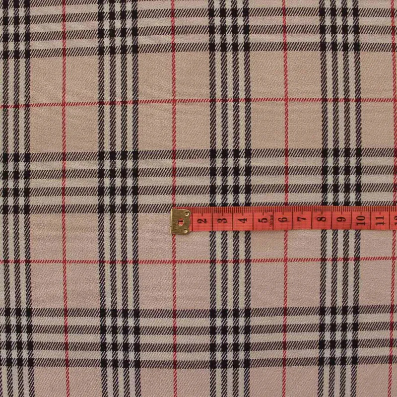 Tessuto scozzese rosa rosso nero | IL TESSUTAIO