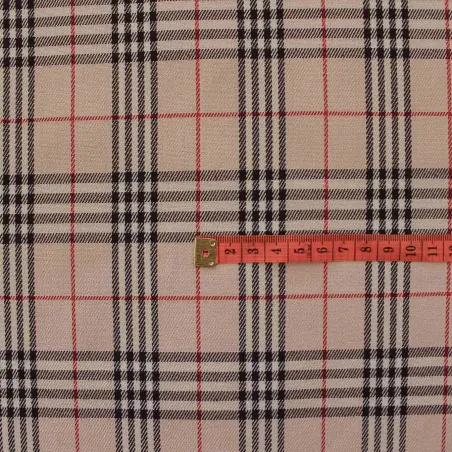 Tessuto scozzese rosa rosso nero | IL TESSUTAIO