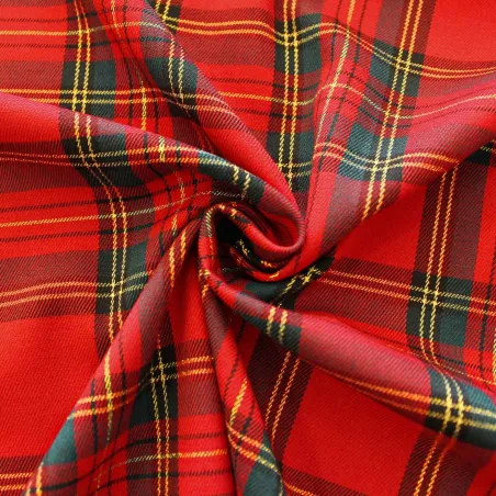 Tessuto Scozzese Lurex Rosso Verde Oro | IL TESSUTAIO