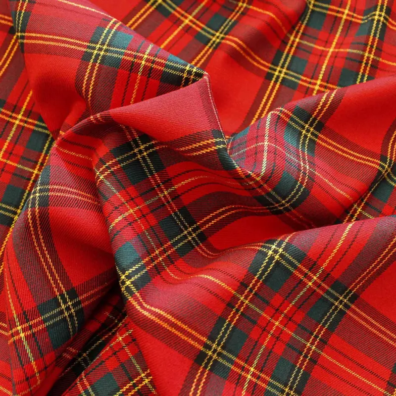 Tessuto Scozzese Lurex Rosso Verde Oro | IL TESSUTAIO