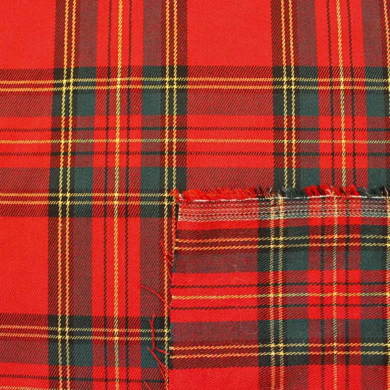 Tessuto Scozzese Lurex Rosso Verde Oro | IL TESSUTAIO