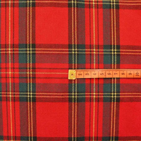 Tessuto Scozzese Lurex Rosso Verde Oro | IL TESSUTAIO