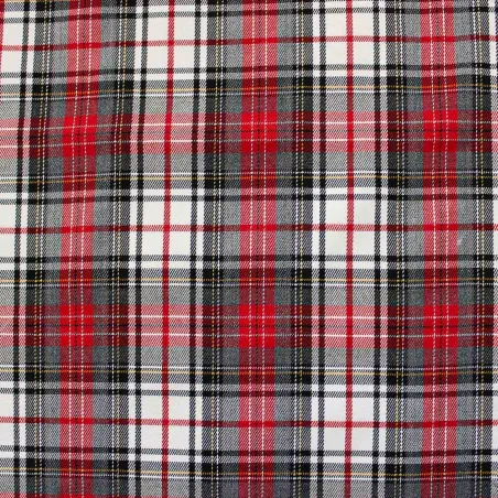 Tessuto Scozzese Grigio Rosso Bianco | IL TESSUTAIO