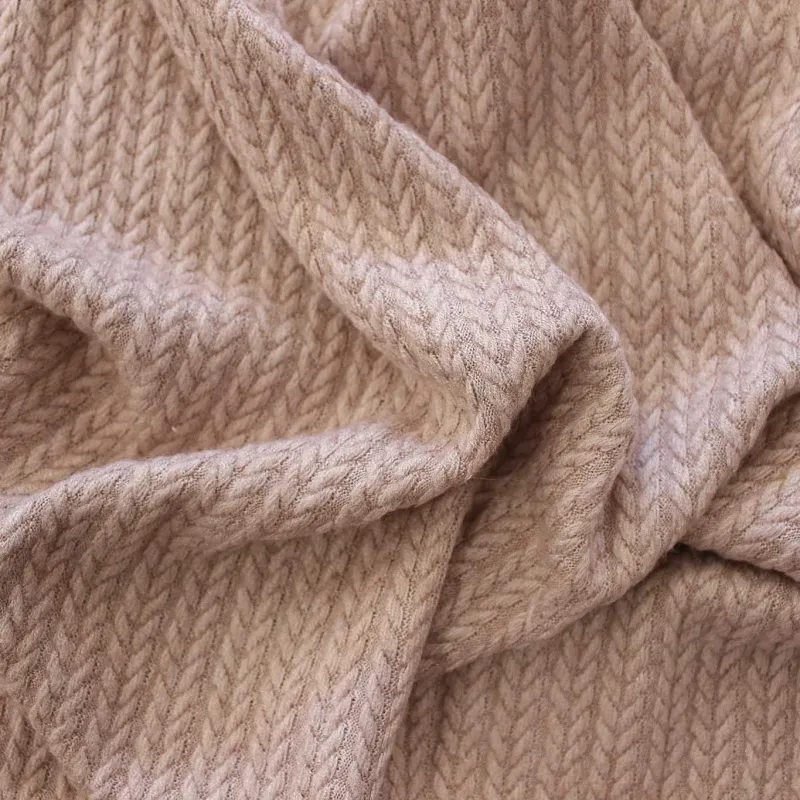 Maglia Trecce Rosa Melange | IL TESSUTAIO