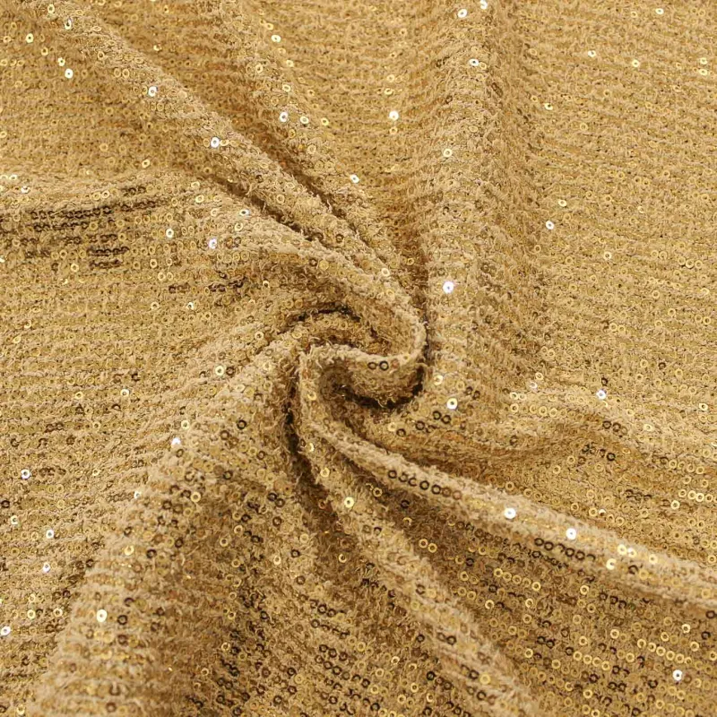 Tessuto a maglia con paillettes oro | IL TESSUTAIO