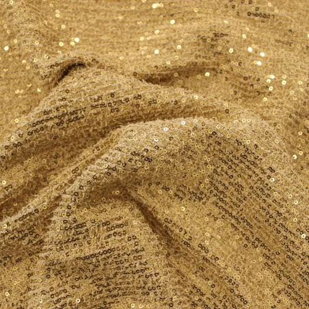 Tessuto a maglia con paillettes oro | IL TESSUTAIO