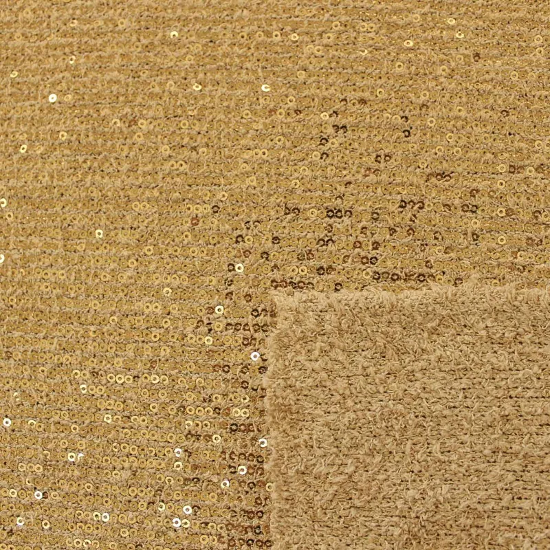 Tessuto a maglia con paillettes oro | IL TESSUTAIO