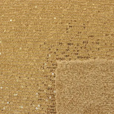 Tessuto a maglia con paillettes oro | IL TESSUTAIO