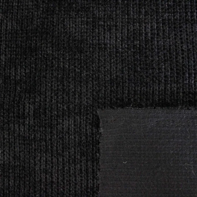 Tessuto a Maglia Cinigliato Nero | IL TESSUTAIO