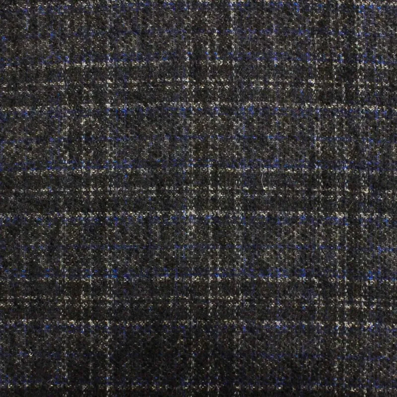 Tessuto per cappotti Scozzese Blu | Misto Lana  | MADE IN ITALY