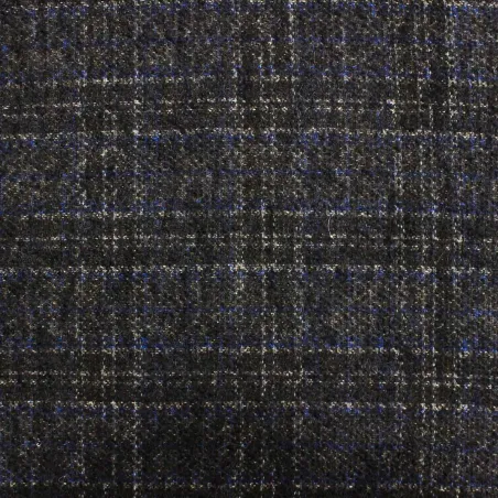 Tessuto per cappotti Scozzese Blu | Misto Lana  | MADE IN ITALY