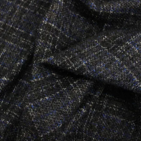 Tessuto per cappotti Scozzese Blu | Misto Lana  | MADE IN ITALY