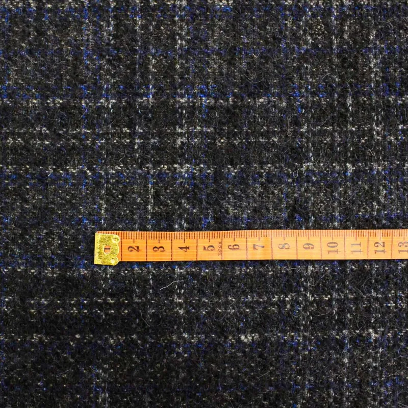 Tessuto per cappotti Scozzese Blu | Misto Lana  | MADE IN ITALY
