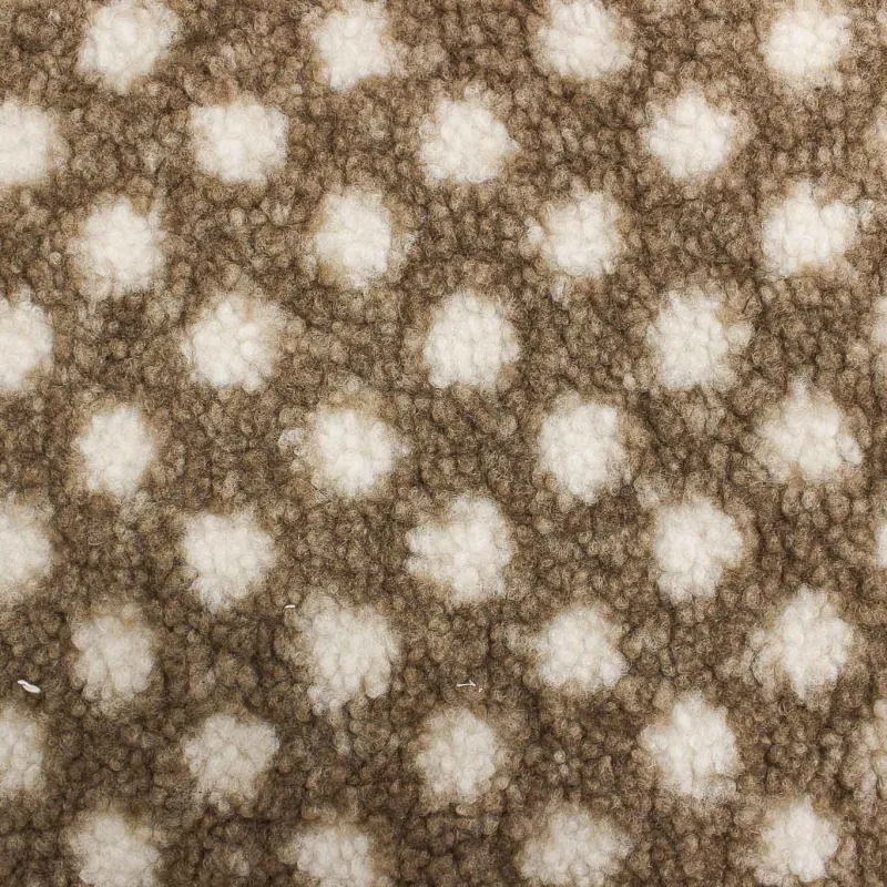 Tessuto Teddy Pois Marrone Bianco | IL TESSUTAIO
