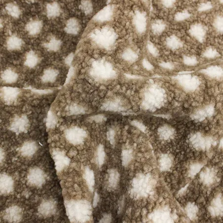Tessuto Teddy Pois Marrone Bianco | IL TESSUTAIO