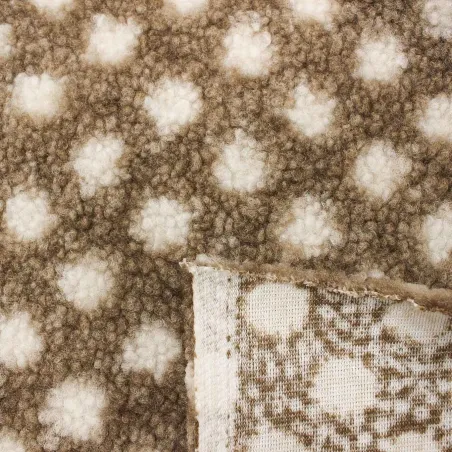 Tessuto Teddy Pois Marrone Bianco | IL TESSUTAIO