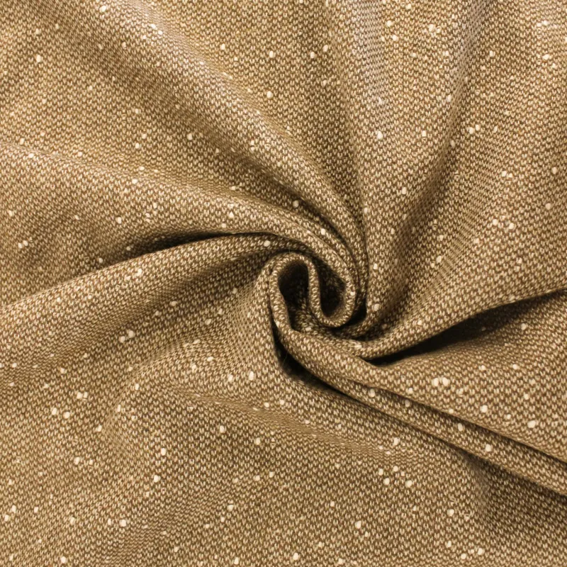 Tessuto Misto Lana floccato marrone | Made in Italy | Il Tessutaio.it