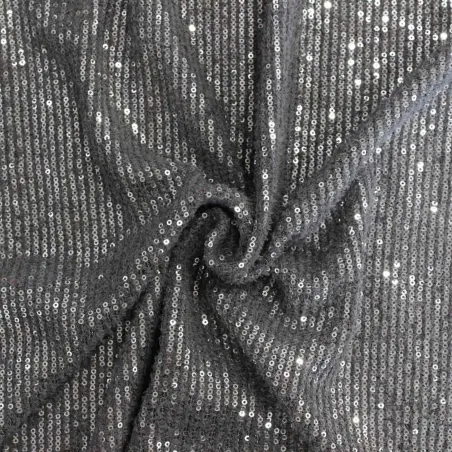 Tessuto a maglia con paillettes argento | IL TESSUTAIO