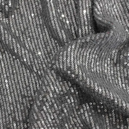 Tessuto a maglia con paillettes argento | IL TESSUTAIO