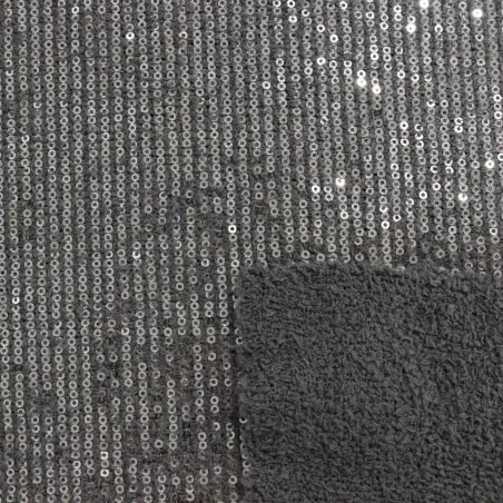 Tessuto a maglia con paillettes argento | IL TESSUTAIO