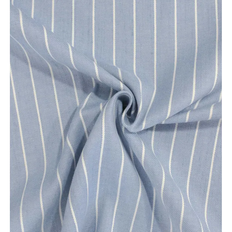 TESSUTO GESSATO IN COTONE CELESTE | IL TESSUTAIO