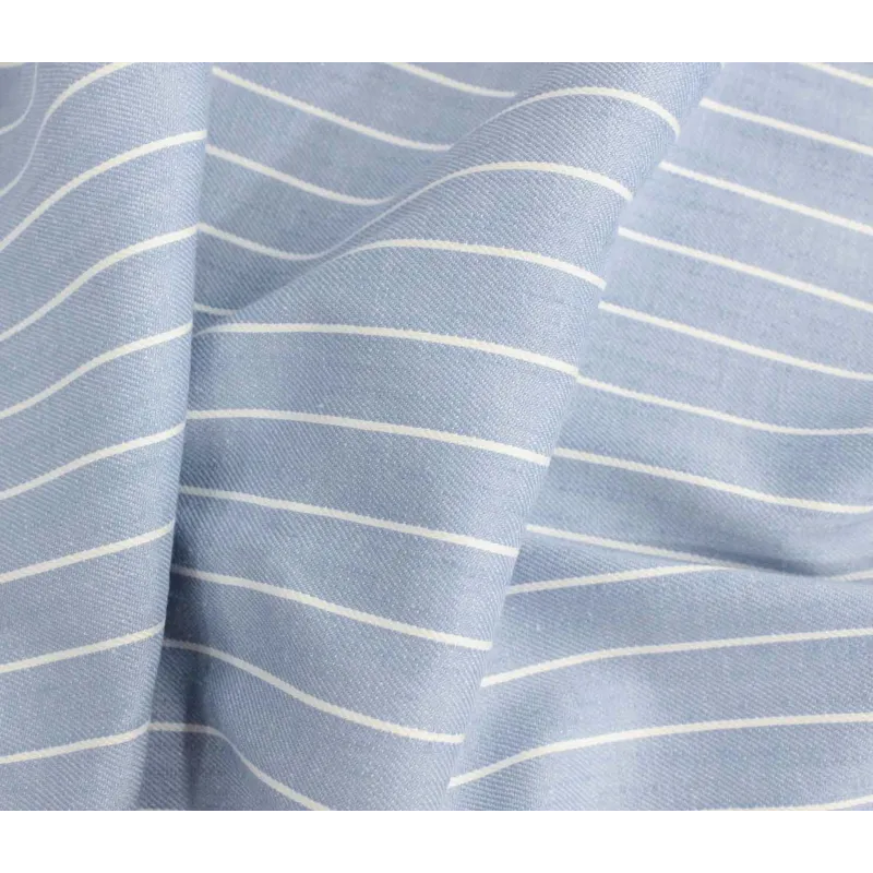 TESSUTO GESSATO IN COTONE CELESTE | IL TESSUTAIO