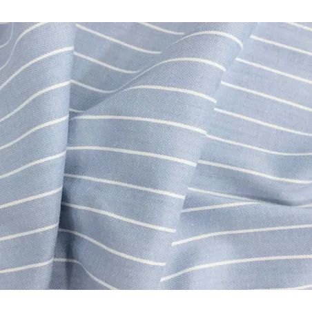 TESSUTO GESSATO IN COTONE CELESTE | IL TESSUTAIO