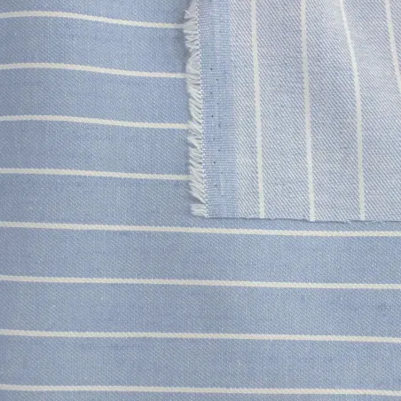 TESSUTO GESSATO IN COTONE CELESTE | IL TESSUTAIO