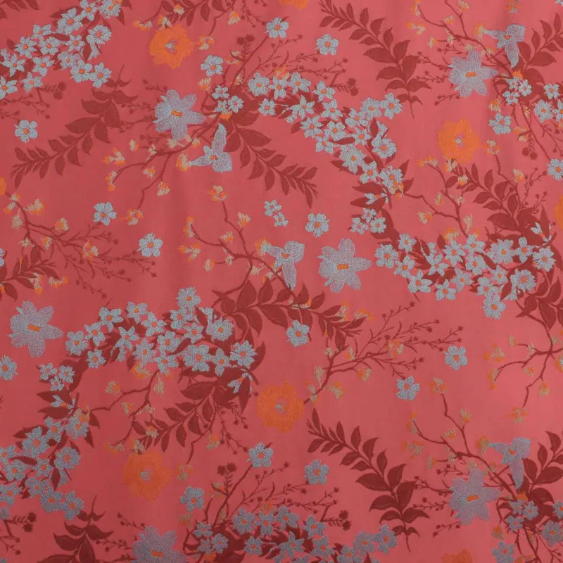 Jacquard Fiori fucsia | IL TESSUTAIO